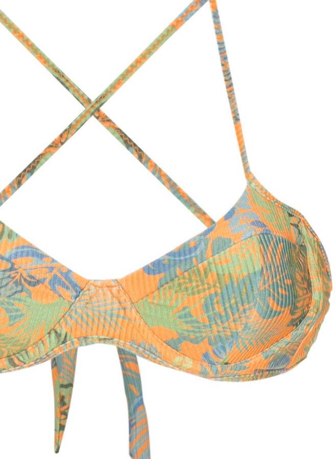 Amir Slama Bikini met palmblad print Oranje