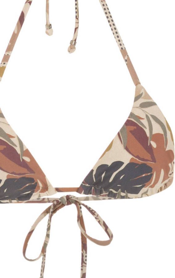 Amir Slama Bikini met palmbladprint Beige