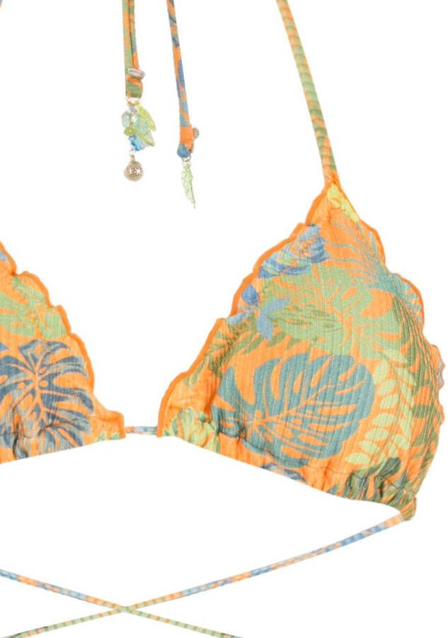 Amir Slama Bikini met palmbladprint Oranje