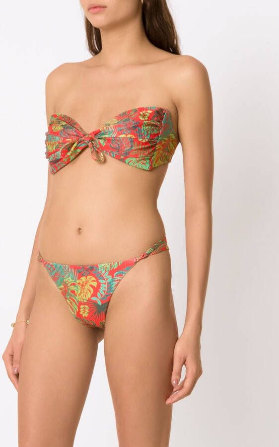 Amir Slama Bikini met palmbladprint Rood