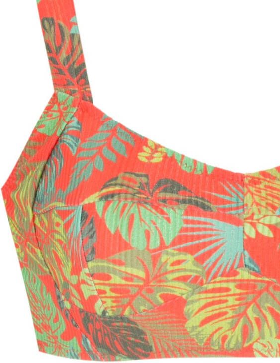 Amir Slama Bikini met palmbladprint Rood