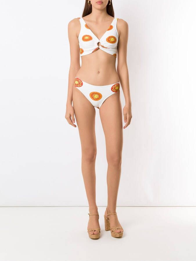 Amir Slama Bikini met print Wit