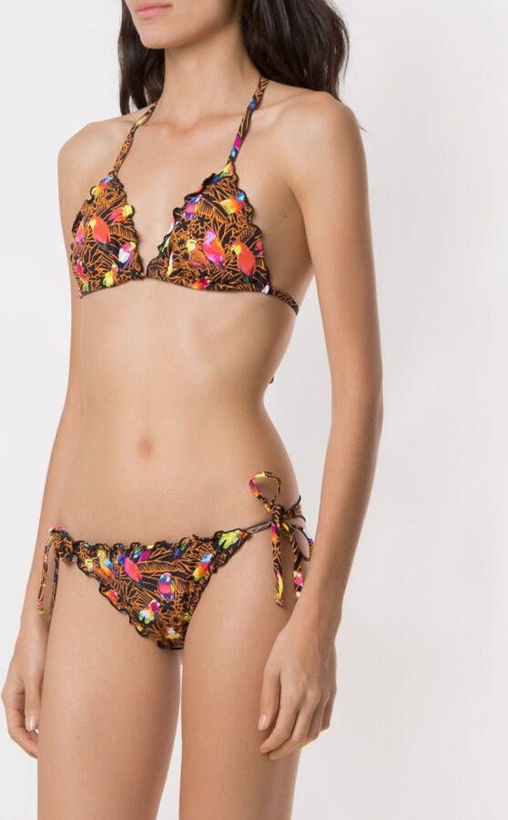 Amir Slama Bikini met print Zwart