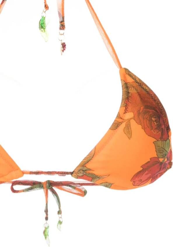 Amir Slama Bikini met roospatroon Oranje