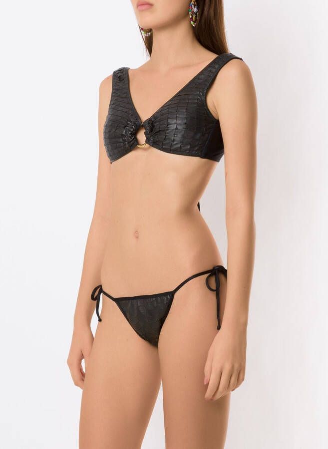 Amir Slama Bikini met textuur Zwart