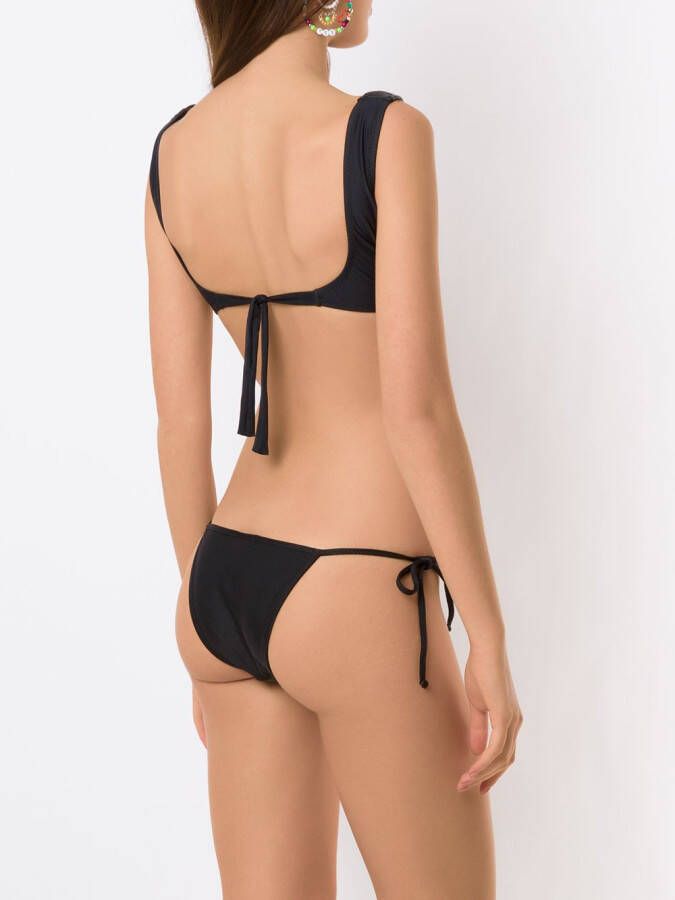 Amir Slama Bikini met textuur Zwart