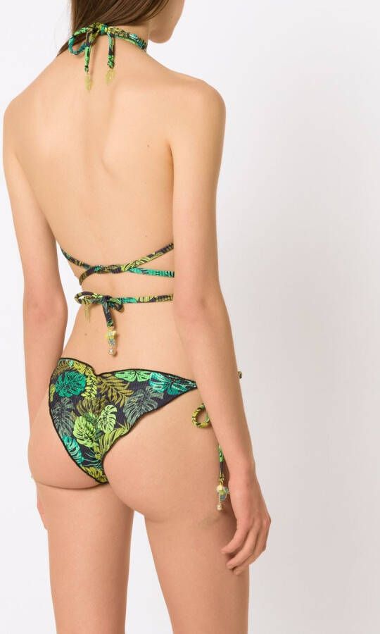 Amir Slama Bikini met tropische print Groen