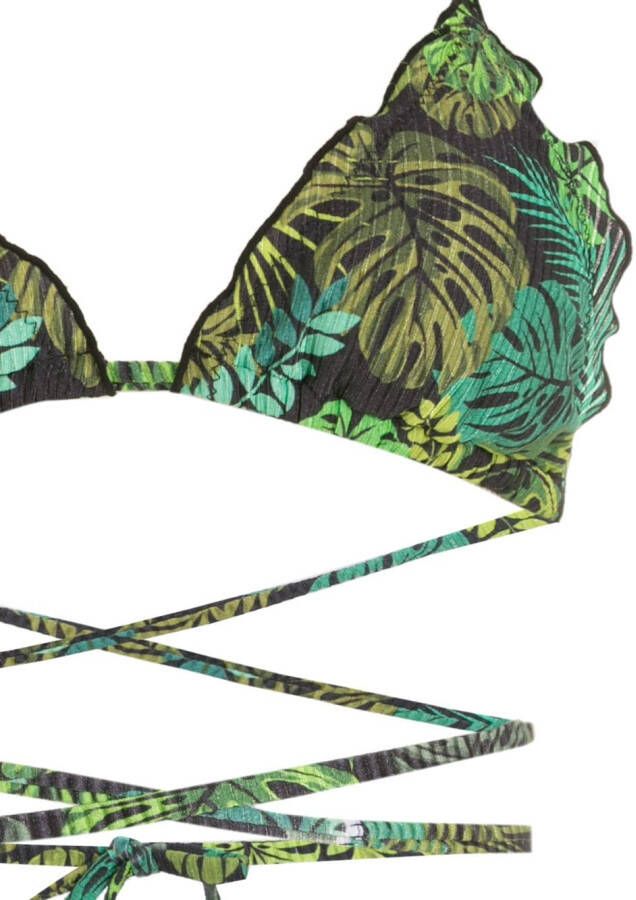 Amir Slama Bikini met tropische print Groen