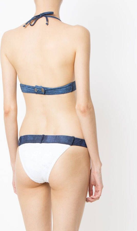 Amir Slama bikini set met denim Wit