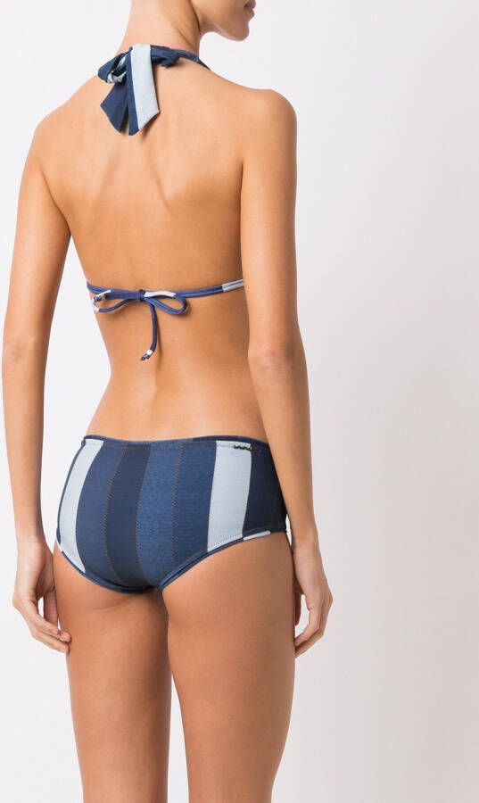 Amir Slama bikini-set met vlakken Blauw