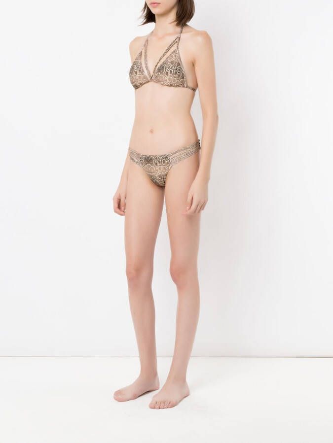 Amir Slama bikini-top met bedrukte triangeljes Bruin
