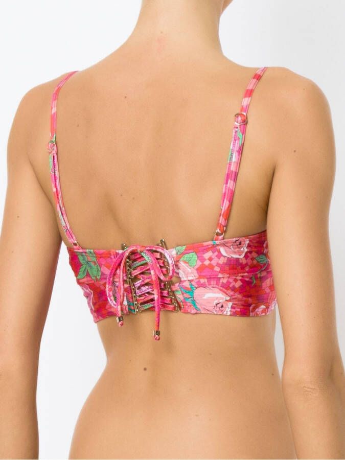 Amir Slama bikini-top met bloemenprint Roze