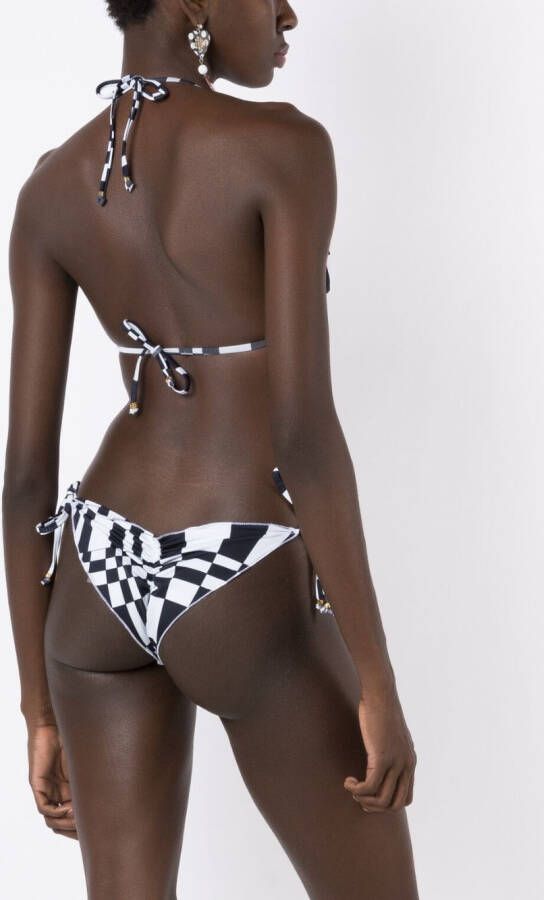 Amir Slama Bikinitop met geometrische print Zwart