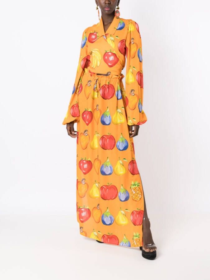 Amir Slama Blouse met fruitprint Oranje