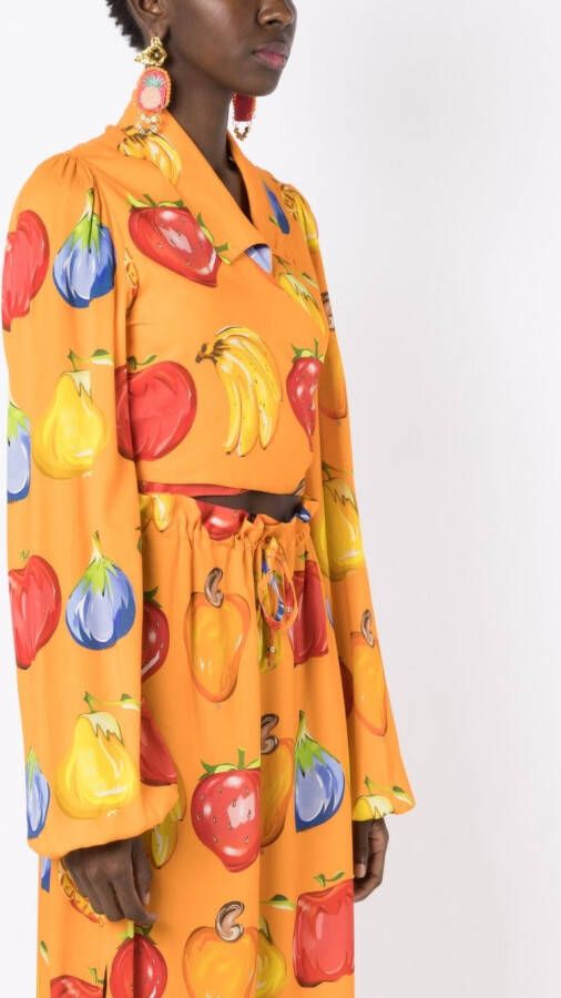 Amir Slama Blouse met fruitprint Oranje