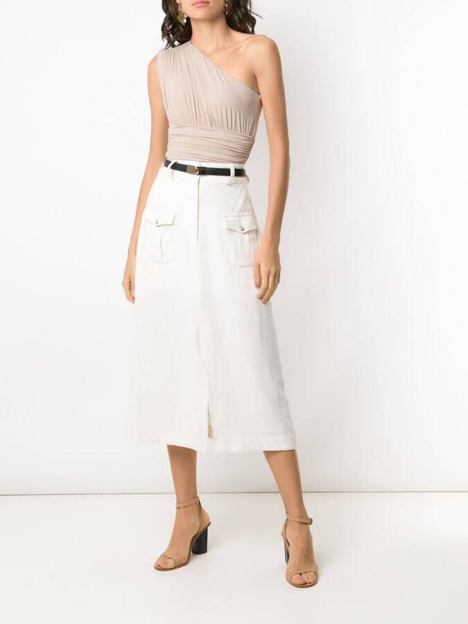 Amir Slama Bodysuit met ruches Beige
