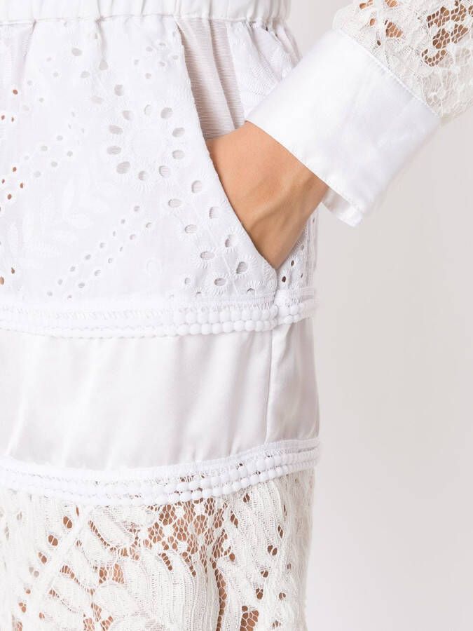 Amir Slama Broderie anglaise shorts Wit
