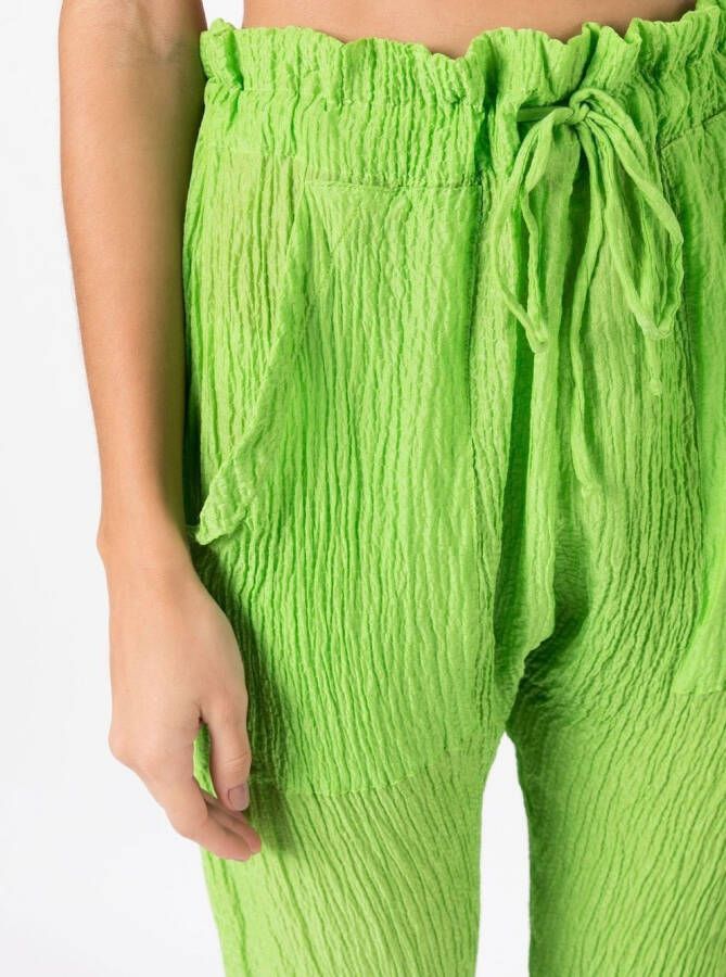 Amir Slama Broek met gekreukt-effect Groen