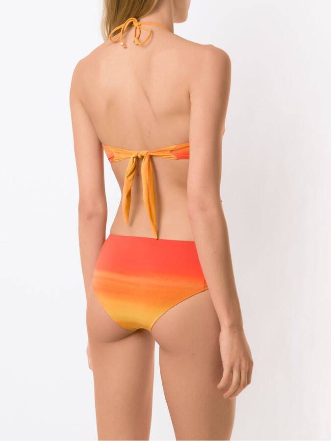Amir Slama Gestreepte bikini Oranje