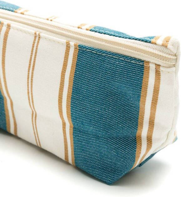 Amir Slama Gestreepte make-up tas Beige