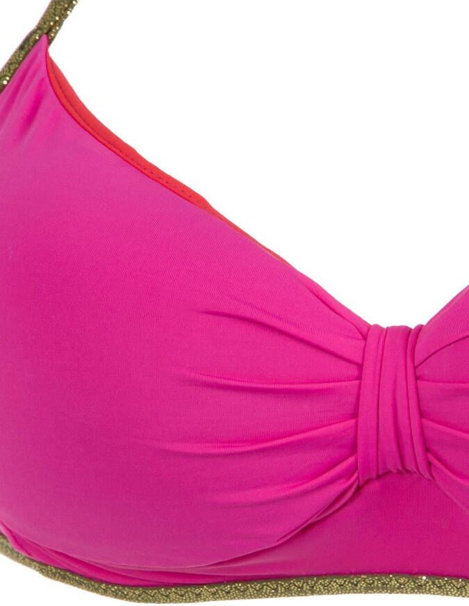 Amir Slama goudkleurige bikiniset met trimming Roze
