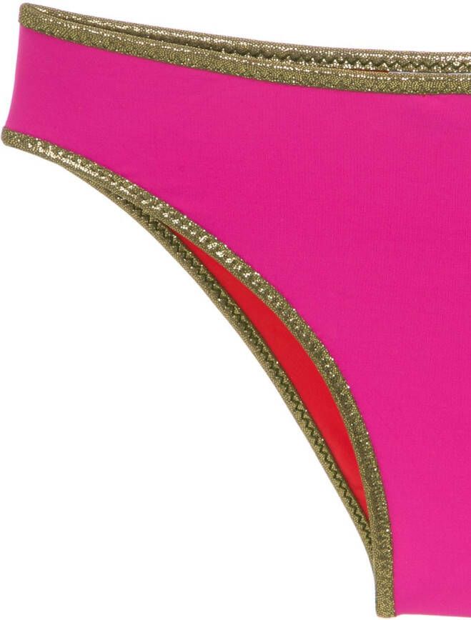 Amir Slama goudkleurige bikiniset met trimming Roze