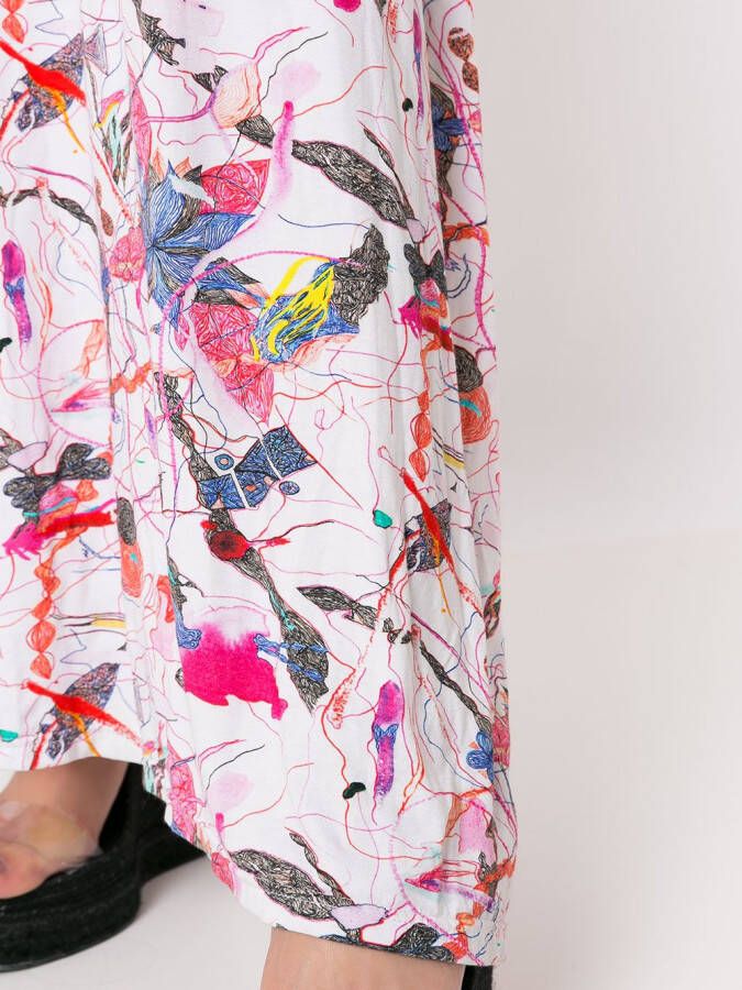 Amir Slama Maxi-jurk met abstracte print Beige