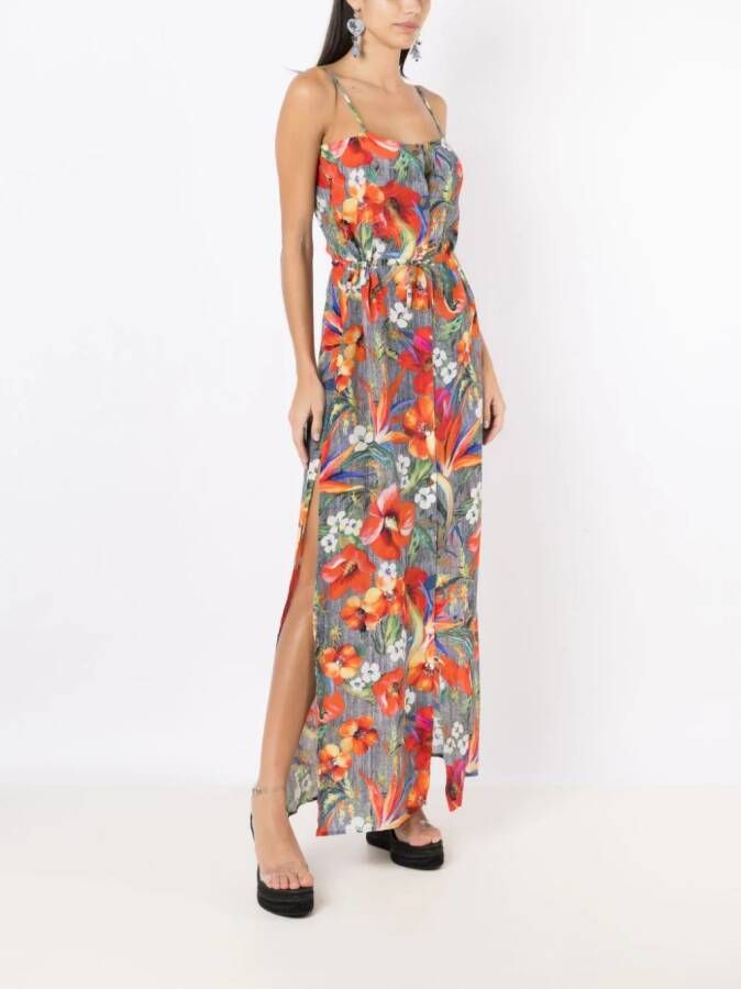 Amir Slama Maxi-jurk met bloemenprint Veelkleurig