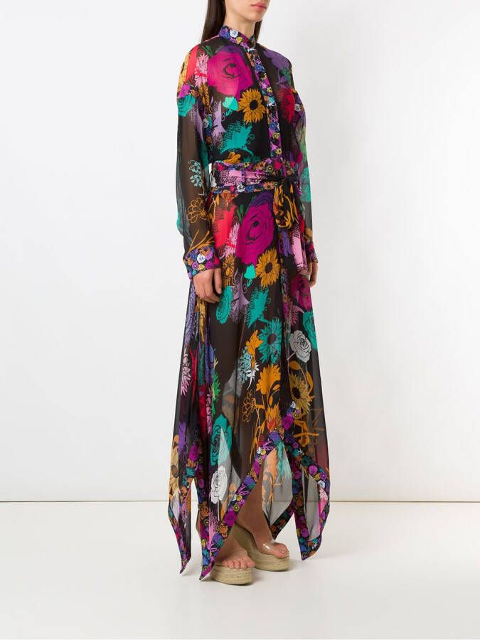 Amir Slama Maxi-jurk met bloemenprint Zwart