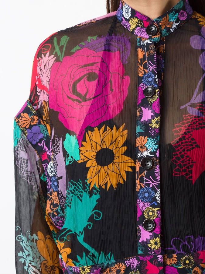 Amir Slama Maxi-jurk met bloemenprint Zwart