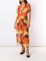 Amir Slama Maxi-jurk met cropped mouwen Oranje - Thumbnail 2