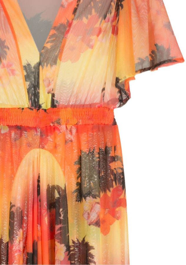 Amir Slama Maxi-jurk met cropped mouwen Oranje