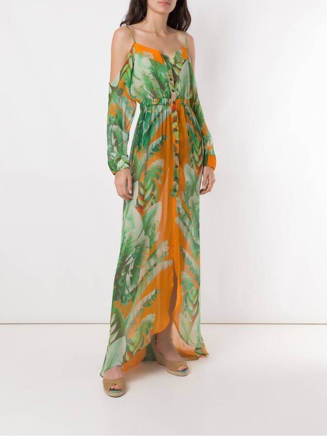 Amir Slama Maxi-jurk met print Groen