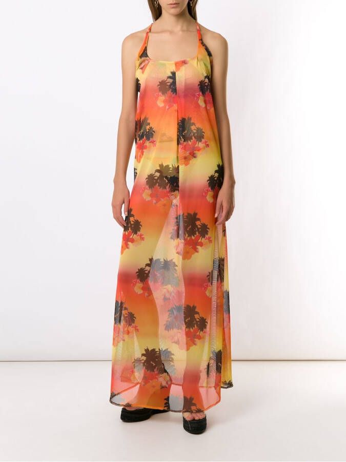 Amir Slama Maxi-jurk met print Oranje