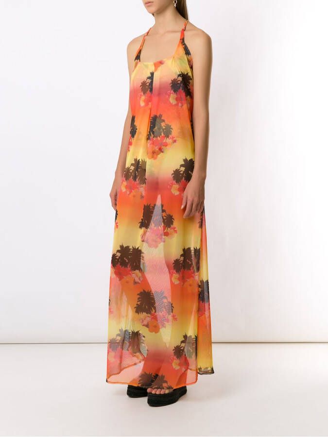 Amir Slama Maxi-jurk met print Oranje