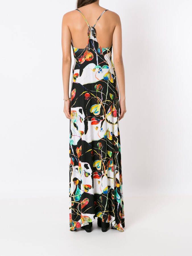 Amir Slama Maxi-jurk met print Zwart