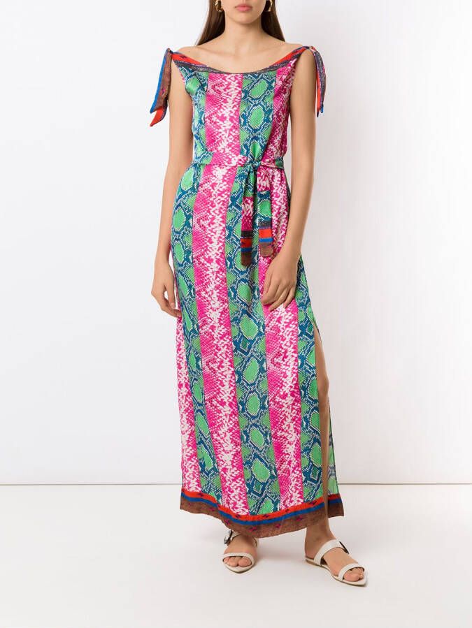 Amir Slama Maxi-jurk met slangenprint Veelkleurig