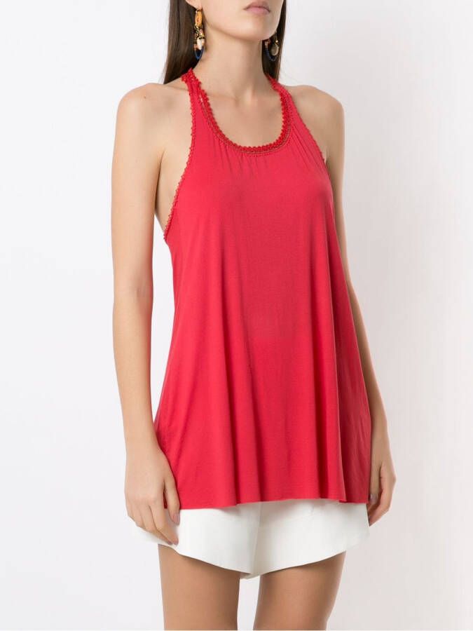 Amir Slama Mouwloze blouse Rood