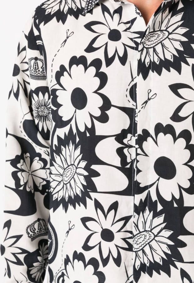 Amir Slama Overhemd met grafische print Zwart