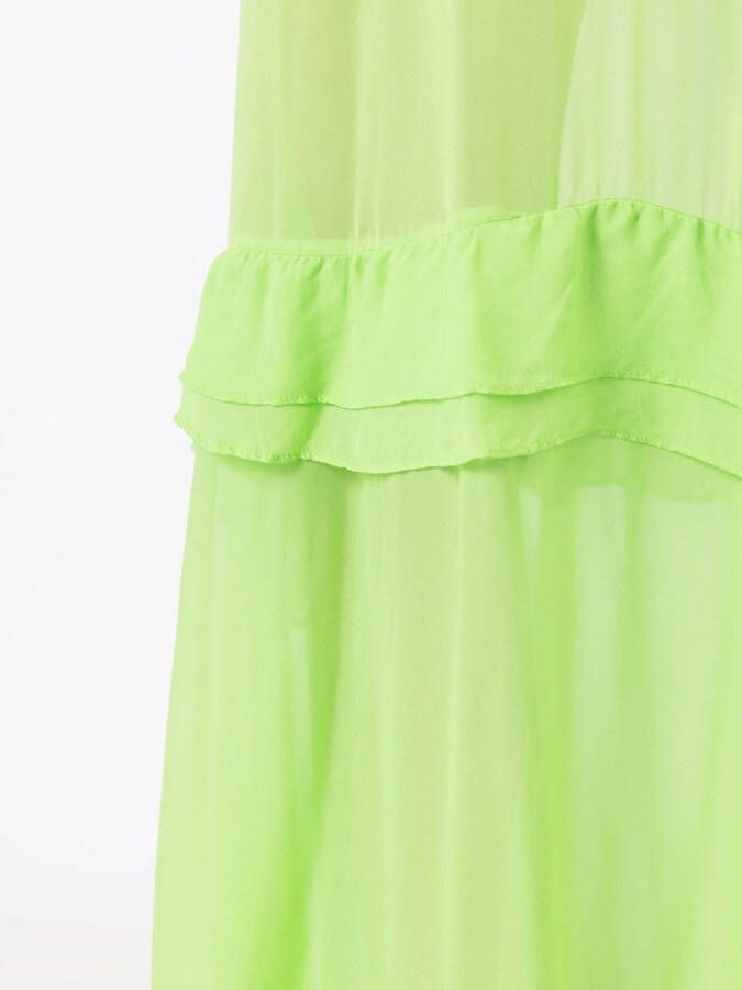 Amir Slama Semi-doorzichtige maxi-jurk Groen