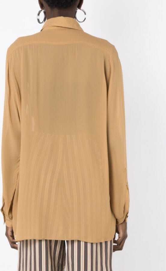Amir Slama Semi-doorzichtige blouse Bruin