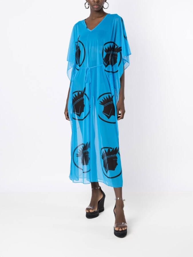 Amir Slama Badjas met gestrikte taille Blauw