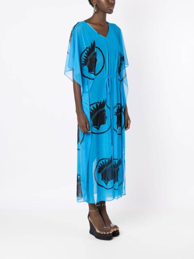 Amir Slama Badjas met gestrikte taille Blauw