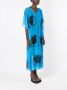 Amir Slama Badjas met gestrikte taille Blauw - Thumbnail 3