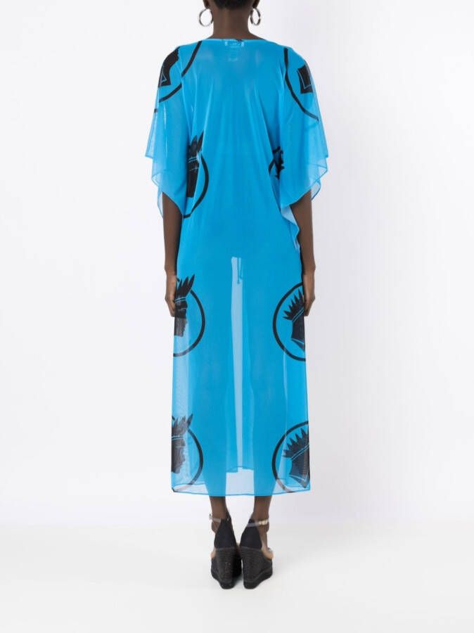 Amir Slama Badjas met gestrikte taille Blauw