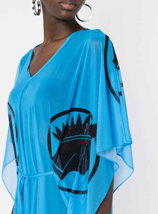 Amir Slama Badjas met gestrikte taille Blauw