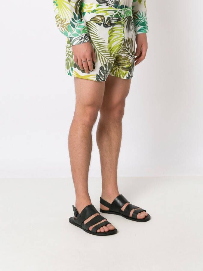 Amir Slama Shorts met bladerprint Wit