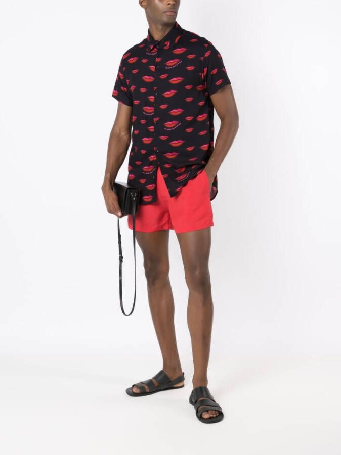 Amir Slama Shorts met elastische tailleband Rood