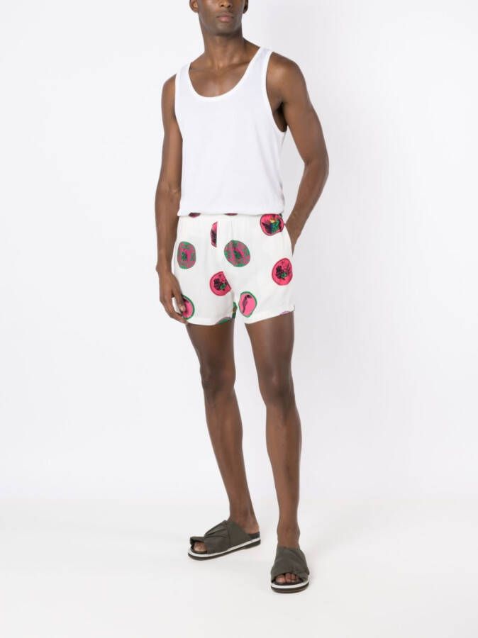 Amir Slama Shorts met elastische tailleband Wit