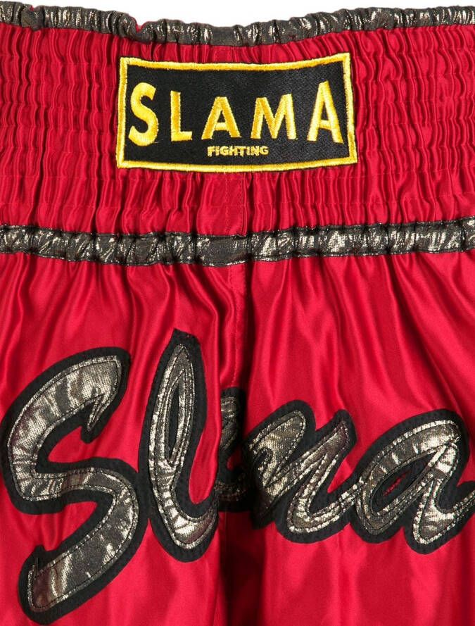 Amir Slama Shorts met geborduurd logo Rood